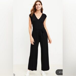 Ann Taylor LOFT Black Jumpsuit Jersey Stretch
